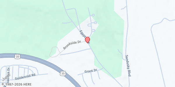 Map showing Brookside Church at 2215 Egypt Pike, Chillicothe, OH