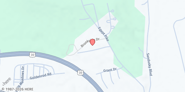 Map showing Brookside Church - Food Pantry at 2215 Egypt Pike, Chillicothe, OH