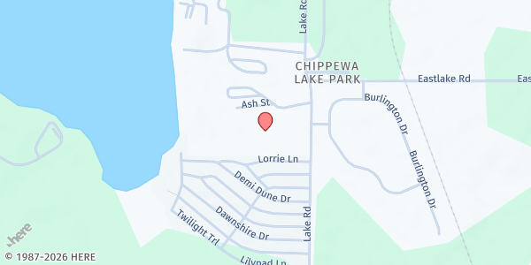 Map showing Church at The Lake United Methodist at 7824 Lake Rd., Chippewa Lake, OH