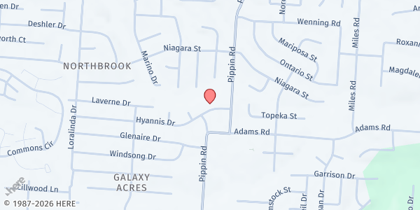 Map showing Abundant Life Vineyard - Family Life Building at 2740 Hyannis Dr, Cincinnati, OH