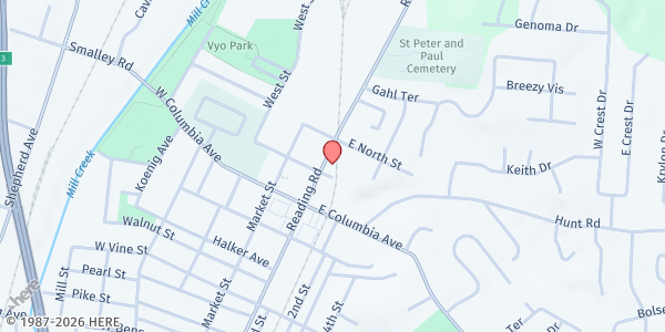 Map showing ALMS Church: Love's Way at 9312 Reading Road, Cincinnati, OH