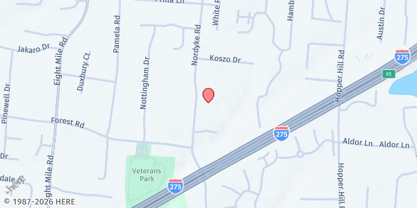 Map showing Calvary's Place at 986 Nordyke Rd, Cincinnati, OH