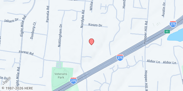 Map showing Calvary's Place at 986 Nordyke Rd, Cincinnati, OH