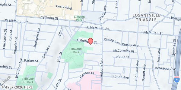 Map showing Church of our Saviour at 65 East Hollister Avenue, Cincinnati, OH