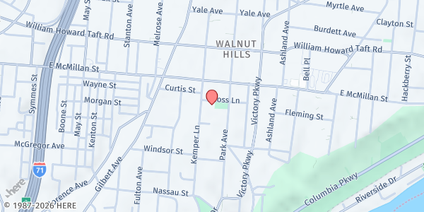 Map showing Church of the Advent Food Pantry at 2366 Kemper Lane, Cincinnati, OH