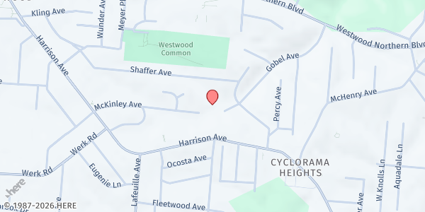 Map showing Cincinnati Islamic Center at 2570 Gobel Court, Cincinnati, OH