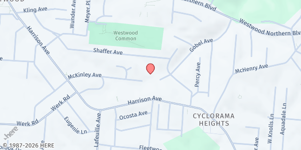 Map showing Cincinnati Islamic Community Center at 2570 Gobel Court, Cincinnati, OH