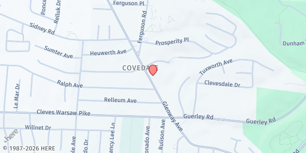 Map showing Cincinnati Public Library: Covedale at 4980 Glenway Avenue, Cincinnati, OH