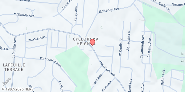 Map showing Cincinnati Urban Promise at 2420 Harrison Avenue, Cincinnati, OH