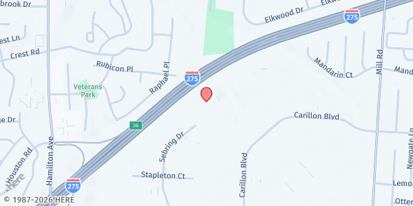 Map showing Citygate at 11450 Sebring Dr, Cincinnati, OH