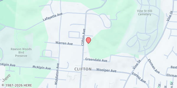 Map showing Clifton Seventh Day Advent Church at 3800 Clifton Avenue, Cincinnati, OH