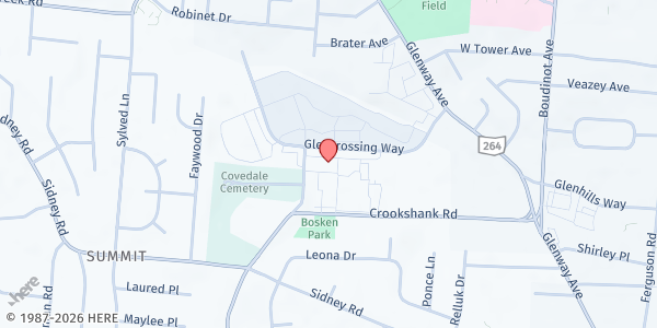 Map showing Crossroad Health Center at 2170 Anderson Ferry Road, Cincinnati, OH