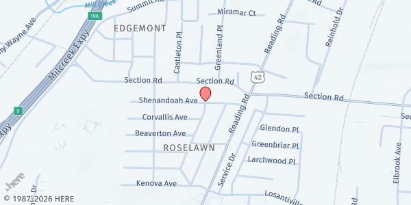 Map showing Dedicated Senior: Roselawn at 7462 Roselawn Ave, Cincinnati, OH