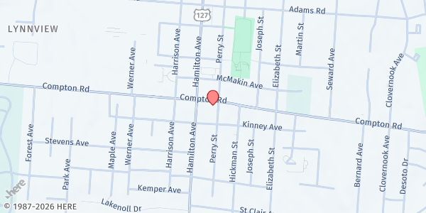 Map showing Emmanuel Temple at 1585 Compton Rd, Cincinnati, OH