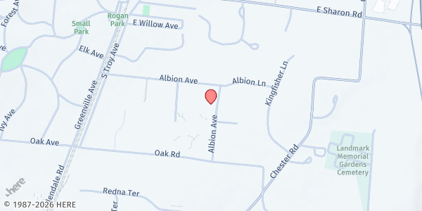 Map showing Food For the Soul (Transfiguration) at 469 Albion Avenue, Cincinnati, OH