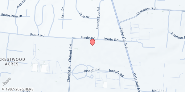 Map showing Good News Baptist Church at 3551 Poole Rd, Cincinnati, OH