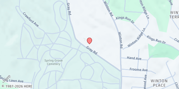 Map showing Gray Road Church of Christ at 4826 Gray Rd., Cincinnati, OH