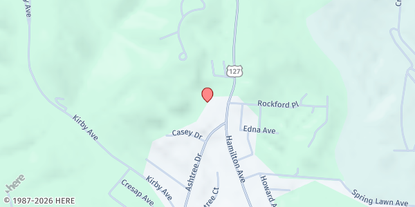 Map showing Greater Bethleham Temple Apostolic Church at 4781 Hamilton Avenue, Cincinnati, OH