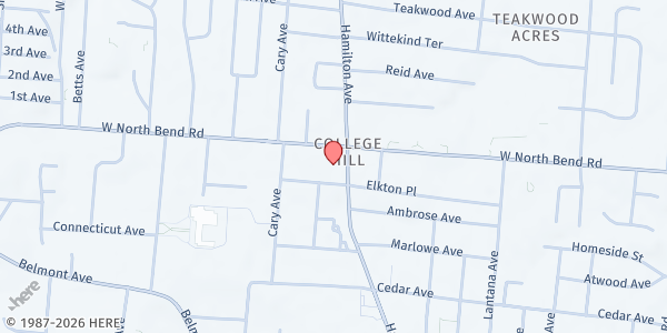 Map showing Igniting the Fire - Hamilton Ave at 6107 Hamilton Ave, Cincinnati, OH