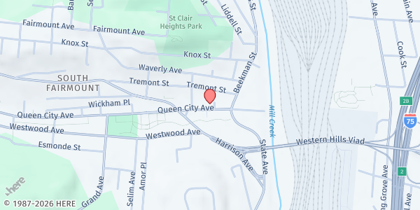 Map showing Immanuel UCC South Fairmount at 1520 Queen City Avenue, Cincinnati, OH