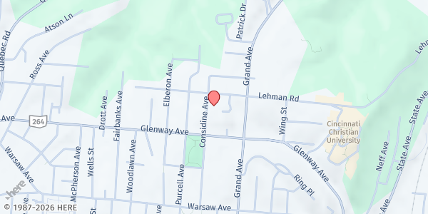 Map showing Lifeline Community Church at 1228 Considine Ave, Cincinnati, OH