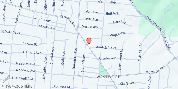 Map showing My Neighbor's Place Food Pantry at 3460 Epworth Ave, Cincinnati, OH