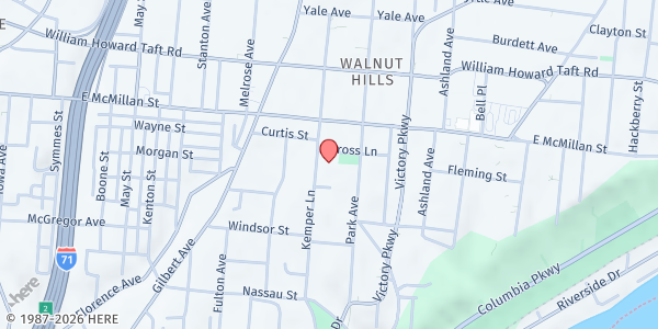 Map showing Open Door Ministry - Food Pantry at 2366 Kemper Lane, Cincinnati, OH