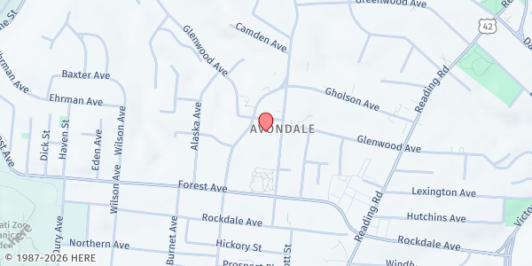 Map showing Pop Up: Regeneration Schools-Bond Hill & Avondale at 3595 Washington Ave, Cincinnati, OH