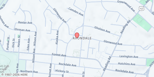 Map showing Pop Up: Regeneration Schools-Bond Hill & Avondale at 3595 Washington Ave, Cincinnati, OH