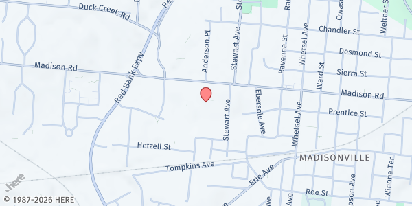 Map showing Pop-Up: St. Paul Village at 5515 Madison Road, Cincinnati, OH