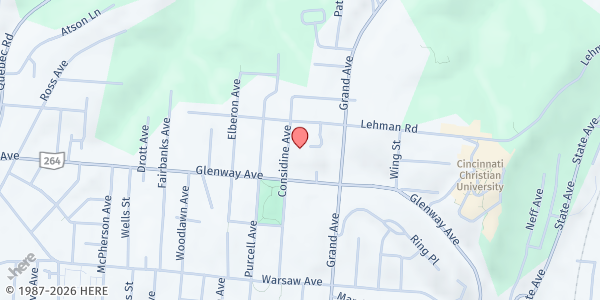 Map showing Rees E. Price Academy at 1228 Considine Ave, Cincinnati, OH