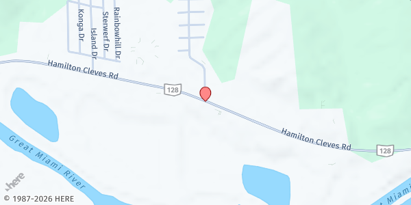 Map showing Restoration Christian Church at 5830 State Route 128, Cincinnati, OH