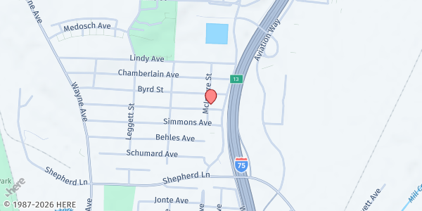 Map showing Revealed Holiness House of God - Pop-Up Distribution at 1408 Steffen St, Cincinnati, OH