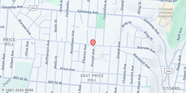 Map showing Santa Maria Community Services - Warsaw Ave at 3301 Warsaw Avenue, Cincinnati, OH