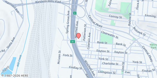 Map showing Society of St Vincent De Paul (SVDP) - Cincinnati at 1146 Bank Street, Cincinnati, OH