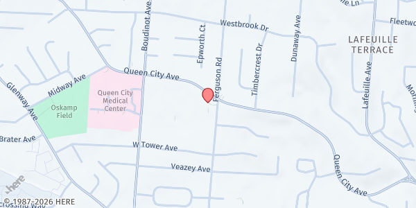 Map showing St. Peter and St. Paul United Church of Christ at 3001 Queen City Avenue, Cincinnati, OH