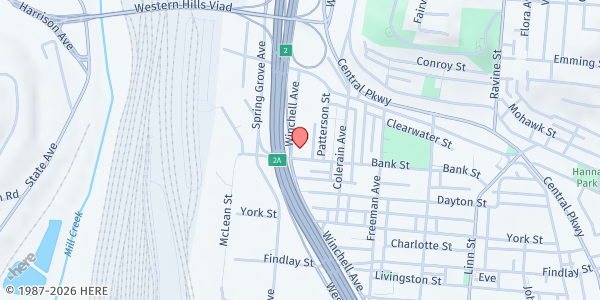 Map showing SVDP Cincinnati Pantries at 1146 Bank Street, Cincinnati, OH