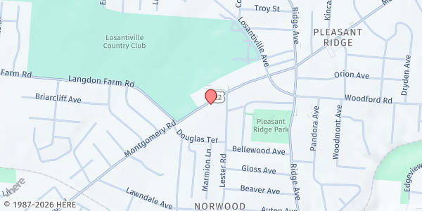 Map showing The Caring Place at 5950 Montgomery Rd, Cincinnati, OH