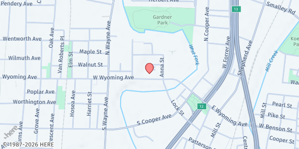 Map showing Valley Interfaith Main Location at 420 West Wyoming Avenue, Cincinnati, OH
