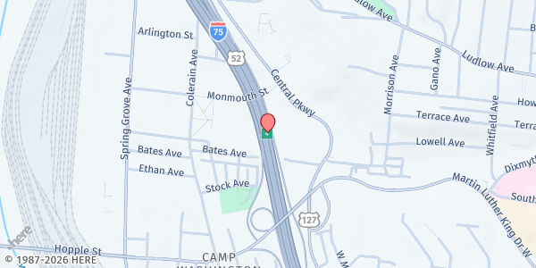 Map showing Washington United Church of Christ - Food Distribution Center at 2950 Sidney Ave, Cincinnati, OH