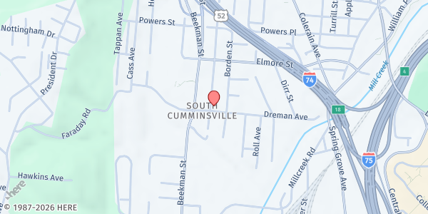 Map showing WIN Cincinnati - Dreman Avenue at 1814 Dreman Avenue, Cincinnati, OH