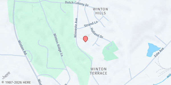 Map showing Winton Hills Community Council at 5300 Winneste Ave, Cincinnati, OH