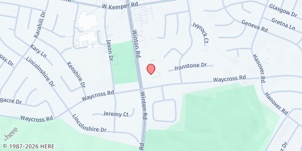 Map showing Winton House at 1150 Waycross Road, Cincinnati, OH