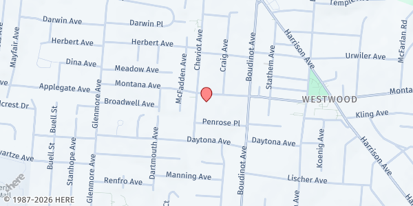 Map showing YMCA: Gamble-Nippert at 3159 Montana Avenue, Cincinnati, OH