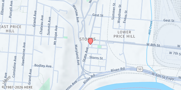 Map showing Your Store of the Queen City at 738 State Ave, Cincinnati, OH