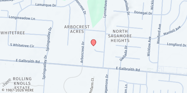 Map showing Zion Baptist Church at 630 Glenwood Avenue, Cincinnati, OH