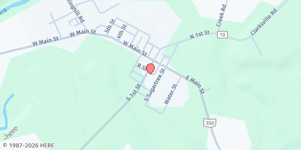 Map showing Feed my Sheep Food Pantry - Food Distribution Center at 68 S 1st St, Clarksville, OH