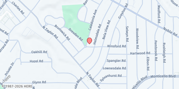 Map showing Start Right CDC Hunger Center - Food Pantry at 977 Caledonia Ave, Cleveland Heights, OH