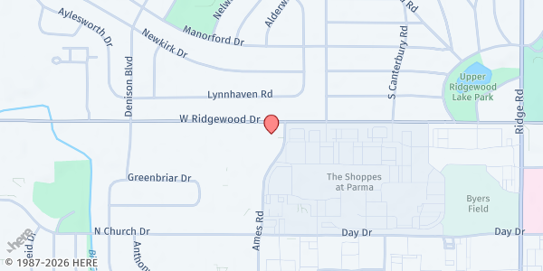 Map showing All Saints Episcopal Church at 8911 W Ridgewood Dr, Cleveland, OH