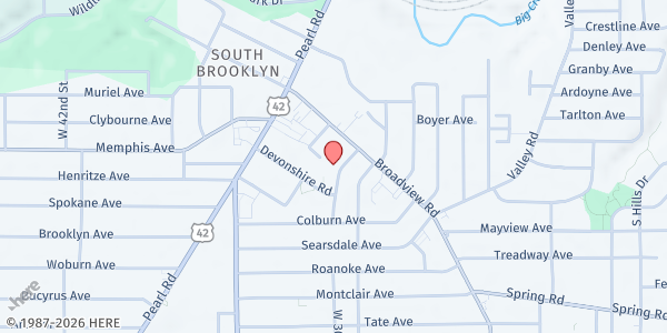 Map showing Benjamin Rose - Old Brooklyn at 3100 Devonshire Rd, Cleveland, OH